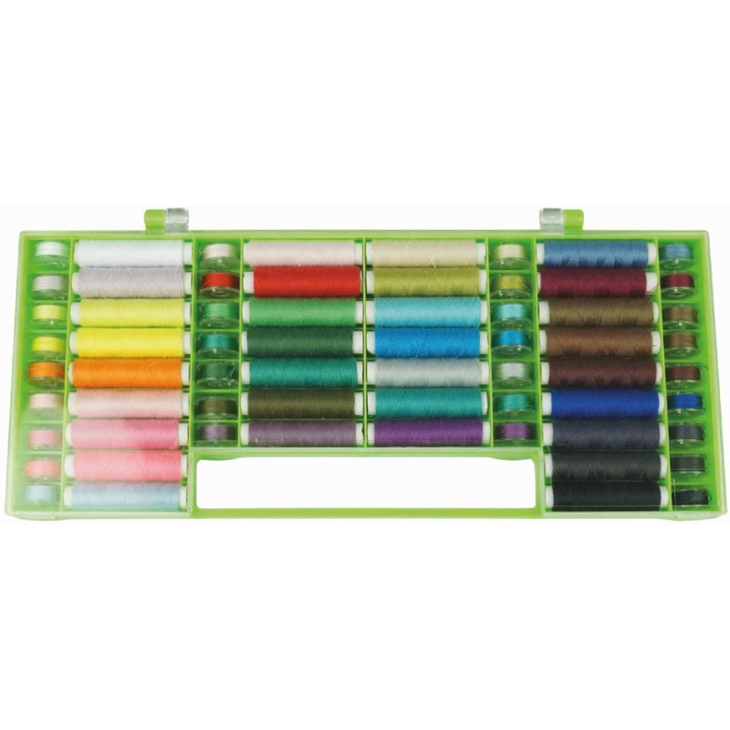 KLEIBER set de fils à coudre polyester 64 pièces, boîte de rangement violette